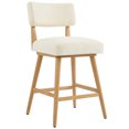 thumbnail image 5 of CHITA 26" Modern Upholstered Bar Stools Set of 2, Counter Stools with Back and Wood Legs for Kitchen Island & Home Bar, Cream Fabric, 5 of 11
