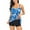 Blue, variant on CALAFEBILA Two Piece Swimsuit with Shorts Tankini Modest Hawaiian Floral Print Pleated Bathing Suit