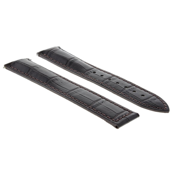 20MM LEATHER BAND STRAP, Dark Brown, Compatible With OMEGA SPEEDMASTER MOON, SEAMASTER PLANET DARK BROWN