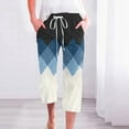 thumbnail image 2 of FAIWAD Pantalons Capri en Lin pour Femmes, Poches Larges, Taille Élastique, 2 of 5