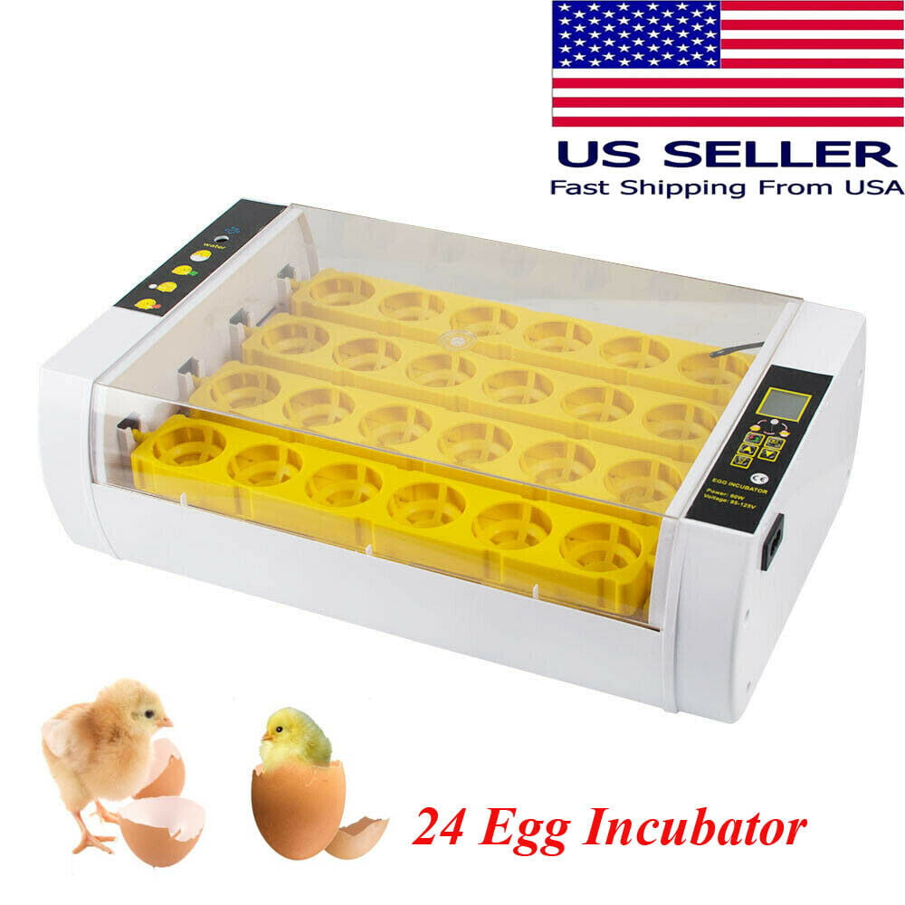 Digital Egg Incubator Hatcher Temperature Control Automatic Turning Chicken 24 