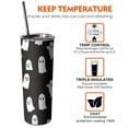 thumbnail image 6 of 20oz Black Halloween Ghosts Skinny Tumblers Stainless Steel Tumbler with Lid and Straw,Vacuum Insulated Double Wall Travel Tumbler Cups with Cleaning Brush for Coffee,Tea, 6 of 6