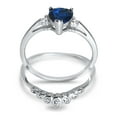 thumbnail image 2 of LaRaso & Co His & Her Wedding Rings Set Blue Sapphire Engagement Ring Band Set Men Women, 2 of 7