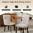 thumbnail image 3 of DONICK Velvet Upholstered Dining Chair Set of 8,Modern Tufted Kitchen Chairs Nailhead Lion Pull Ring Black Wood Legs(Beige), 3 of 9