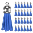 thumbnail image 1 of Uxcell 100-Pack Borlas de Suede Sintético de 1.4 Pulgadas para Llaveros en Azul Oscuro con Anillos para Manualidades de Bricolaje, 1 of 1