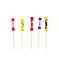 thumbnail image 4 of Bearachild 100 Uds palillos de brochetas desechables de bambú pastel de cóctel postre palillos de decoración de cumpleaños boda 12 cm Type2 NO2, 4 of 6