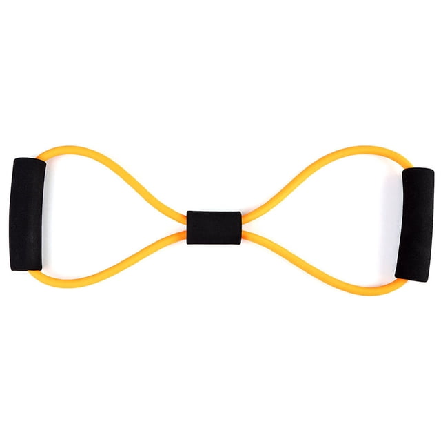 Graflsoa Premium Yellow Latex Resistance Band with Non-Slip Foam Handles for Full-Body Workout and Physical Therapy
