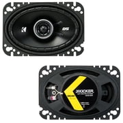 Kicker 43DSC4604 DS Series 4X6-Inch 50W 4 Ohm Coaxial Car Audio Speakers DSC46 - Factory Certified
