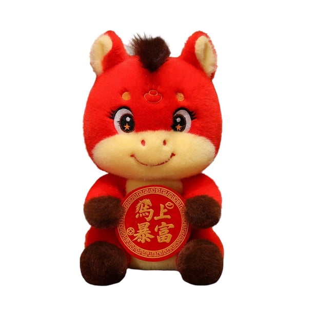 Muñeco de peluche de caballo, figura de caballo, escultura de Año Nuevo chino, animal de peluche 40 centímetros