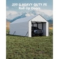 thumbnail image 2 of Heavy Duty Zippered Door Panels for Metal Carports – Waterproof, Weatherproof PE Tarp Enclosure with Ball Bungees, Global Replacement Garage Front & Back Covers, Grey, 13FT Width, 2 of 5