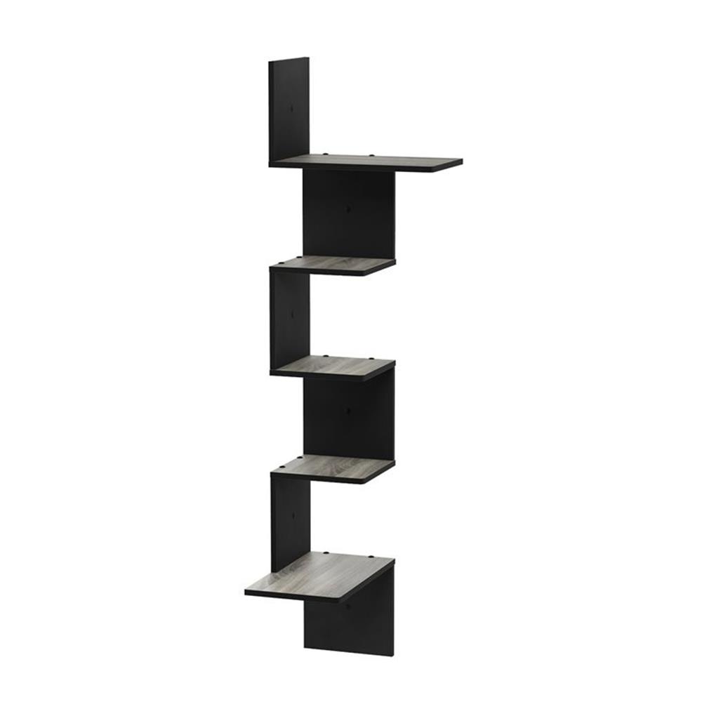 Furinno Contemporary 13.39" x 13.39" 5-Tier Wood Floating Shelf