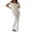 White, variant on Gureui Women Long Dress, Sleeveless Draped Neck Backless Lacing Slim Fit Dress for Party Cocktail Evening