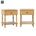 thumbnail image 3 of Vivienne Walker Edison Easy Assembly Solid Wood Spindle 1-Drawer Nightstand, Set of 2 - Natural, 3 of 12