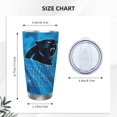 thumbnail image 4 of Taza térmica duradera de acero inoxidable 304 con tapa y pajita con temática del equipo de fútbol Panthers Taza térmica de acero inoxidable de 20 oz Taza para automóvil Adecuada para bebidas frías y, 4 of 8