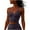 Brown, variant on Women's Halter Crop Top V Neck Workout Going Out Tank Top Sleeveless Backless Workout Gym Top Fitted Yoga Cami Tops Trendy Summer Camisole Brown Large