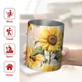 thumbnail image 5 of 12oz Coffee Tumblers White Green Leaf Butterfly Newspaper Sunflower Stainless Steel Vacuum Insulated Travel Tumbler Coffee Cups Mug with Lid and Straw with Cleaning Brush for Cold & Hot Drinks, 5 of 5