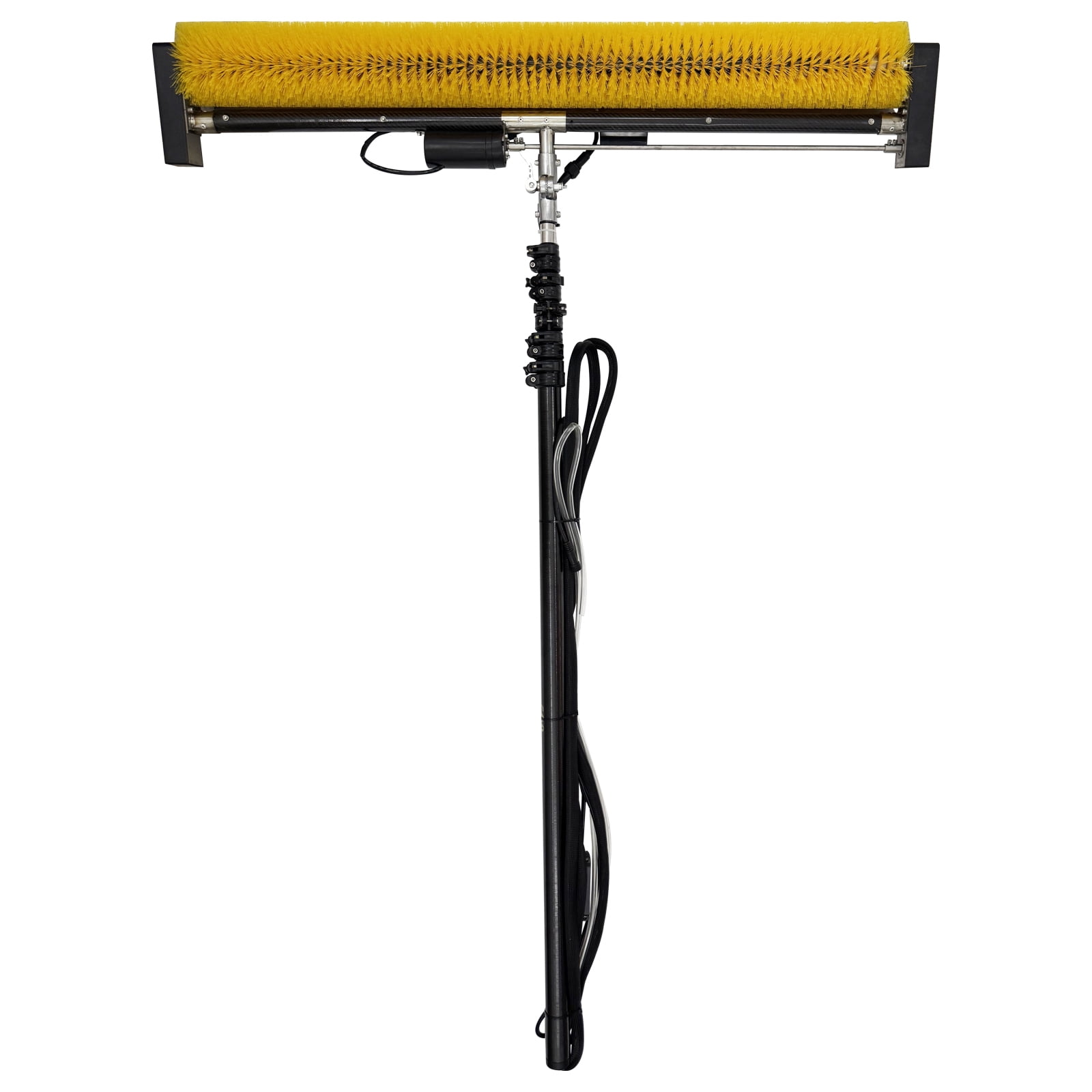 5M Automatic Solar Panel Cleaner 110V Electric Roller Brush with 16.4FT Pole High-Efficiency Scrubbing