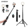 thumbnail image 1 of Andoer 1.5m/59in 2-in-1 Tripod Stand + Extendable Selfie Stick Aluminum Alloy with Phone Holder Remote Shutter Compatible with Android Phones for Selfie Group Photo Live Streaming, 1 of 7