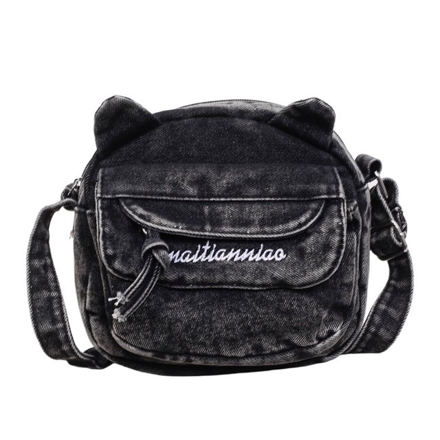 Tonnylam Bolso pequeño de mezclilla ligero de varias capas, bolso de hombro moderno y versátil para ir a clase, bolso cruzado para teléfono móvil para estudiantes