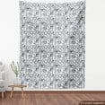 thumbnail image 3 of Ambesonne Floral Fabric by the Yard Upholstery, Monochrome Poppy Sketch Art, 2 Yards, Dark Blue Grey and White, 3 of 4