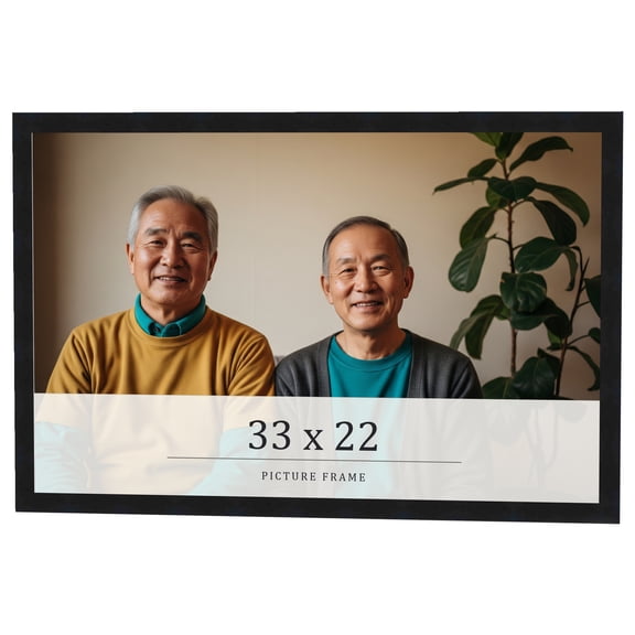33x22 Frame Black Real Wood Picture Frame Width 0.75 inches | Interior Frame Depth 0.5 inches |