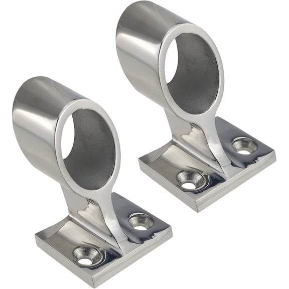 ABCISI Boat Hand Rail Bracket, Pair Heavy Duty 316SS 60°Marine Boat Stanchion Hand Rail Fitting Left-Front for 7/8" Tube