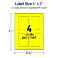 thumbnail image 6 of Avery Printable Rectangle Labels, Neon Yellow, 4" x 3", 40ct, 6 of 11