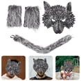 thumbnail image 2 of 1 Juego de disfraz de lobo, máscara de Animal, guantes, cola para puesta en escena, 2 of 5
