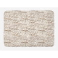 thumbnail image 1 of Modern Bath Mat, Coffee Themed Quotes Macchiato Mocha Americano Breve Dessert Artistic Graphic, Non-Slip Plush Mat Bathroom Kitchen Laundry Room Decor, 29.5 X 17.5 Inches, Cream and Umber, Ambesonne, 1 of 2