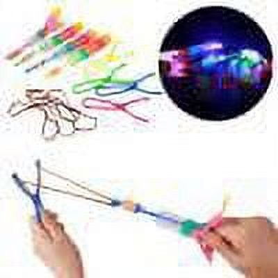 15pcs LED Light Luminous Flying Toy for Kids Holiday (Small Slingshot 2 Colors)