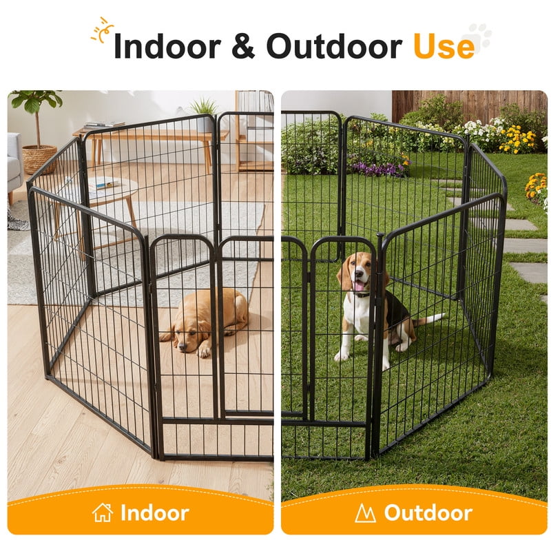 Hawsaiy 8 Panels 31.5" Height Dog Playpen, Foldable Pet Fence for Small to Large Dogs, Puppies & Small Animals, Indoor & Outdoor Use