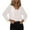 White, variant on Womens Tshirt Lace Tie Front Long Sleeve Button Up Chiffon Cardigan Flowy Boho Peplum Shirt Women Tops White M