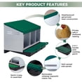 thumbnail image 3 of EDTara Metal Chicken Nesting Box Provides Sturdy Galvanized Steel Build and a Convenient Removable Roll-Out Tray, Ensuring Easy Egg Gathering and Cleaning for Backyard or Farm Poultry Setups, 3 of 9