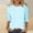 Sky Blue, variant on Summer Tops for Women 3/4 Sleeve Jacquard Textured Knit Tunic Shirts Casual Round Neck Solid Color Relaxed Fit Blouse Plus Size Tee Shirt