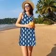 thumbnail image 3 of Fotbe Beautiful King Penguin Pattern Vestido de Verano sin Mangas para Mujer – Vestido Midi Línea A, Estilo Camiseta Floral, Vestido Playero Casual y Fluido, 3 of 7