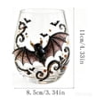 thumbnail image 3 of Halloween Tumbler, Halloween Indoor Decor, Halloween Home Decor, Bar Decorations for Home, Stemless Glass, Hand-Painted Raven Moon Spooky Glass for Holiday Parties, 3 of 7