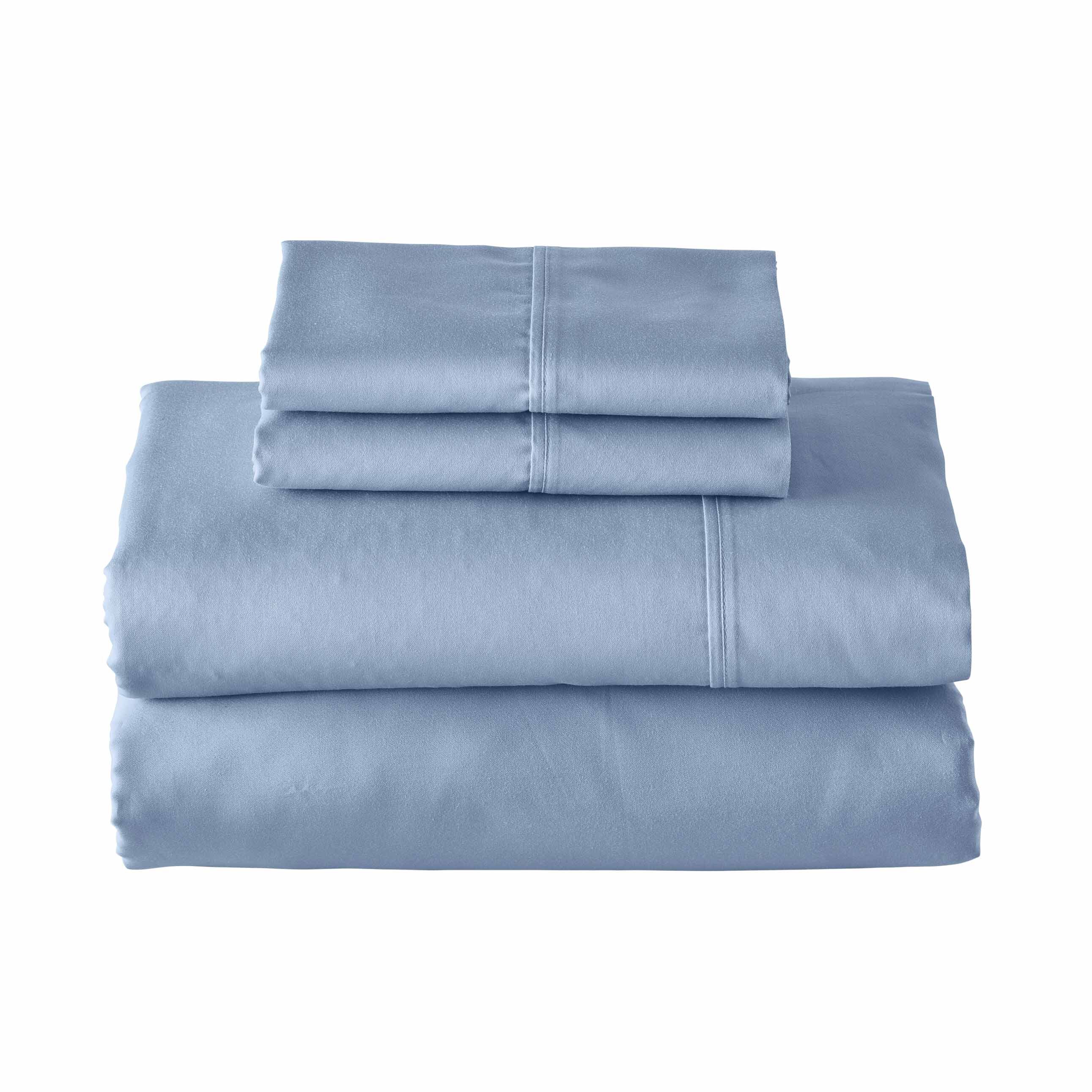 Better Homes & Gardens 100% Cotton Sateen 300 Thread Count Sheet Set, Full, Blue Water - image 5 of 6