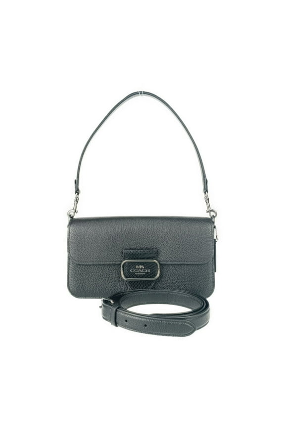 Pre-Owned COACH Morgan Shoulder Bag CE562 Black Refined Pebble Leather Women's (Good)