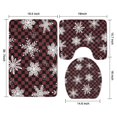 thumbnail image 3 of Red and Black Checkered Christmas Snowflake Pattern Bathroom Rugs Sets 3 Piece,Toilet Cover Set,Absorbent Non Slip Bathroom Mats Sets with U-Shaped Contour Rug Toilet Rug Set, 3 of 5