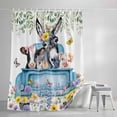 thumbnail image 4 of Animals Flowers Small Stall Shower Curtain, Waterproof Shower Curtains for Bathroom, Weeping Spring Floral Elegant Pastoral Washable Fabric Bath Curtain for Bathtub Decoration with Hooks 36x78 Inches, 4 of 9