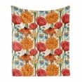 thumbnail image 1 of Meadow Soft Flannel Fleece Blanket, Aster Daisy Peony Poppy Blossom Marigold Flower Retro Garden Pattern, Cozy Plush for Indoor and Outdoor Use, 50" x 60", Champagne and Multicolor, by Ambesonne, 1 of 5