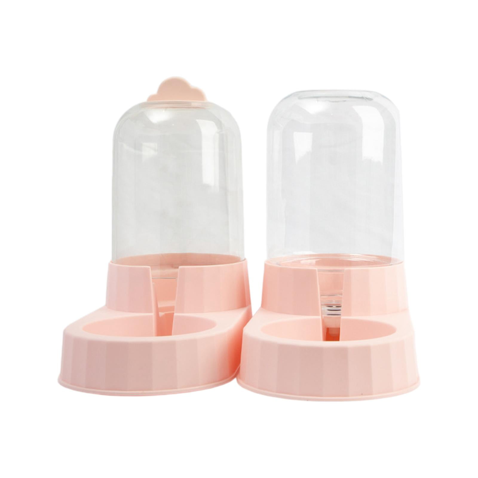 Automatic Pet Feeder Cats Feeder Container, Feeding Station Detachable Food Dispenser, Pet Bowl for Kitten, Kitty Animals Dogs Cats Household pink