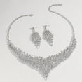 thumbnail image 3 of Sunyuer Wedding Bridal Jewelry Set Crystal Rhinestone Statement Necklace Vintage Collar Necklace Dangle Earrings Set for Women, 3 of 6