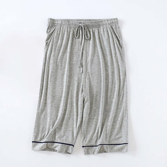 Pantalones cortos de color liso para hombre, pantalones cortos finos para dormir, ropa de casa para hombre, pantalones cortos para dormir, pijamas para hombre