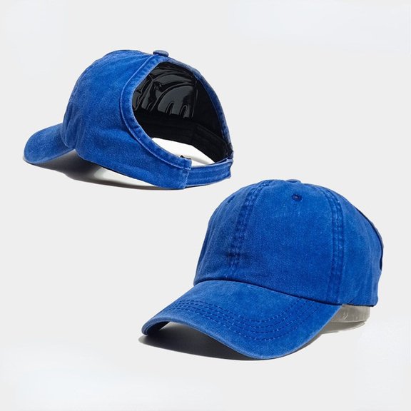 COCOpeaunt Women Hollow Out Ponytail Baseball Cap Cycling Hats Denim Hunting Sunhat Cotton Outdoor Sports Simple Vintag Visor Casual Cap