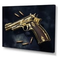 thumbnail image 2 of DESIGN ART Designart "Golden Gun" Fashion Gun Wall Art For Living Room 20 in. wide x 12 in. high, 2 of 5
