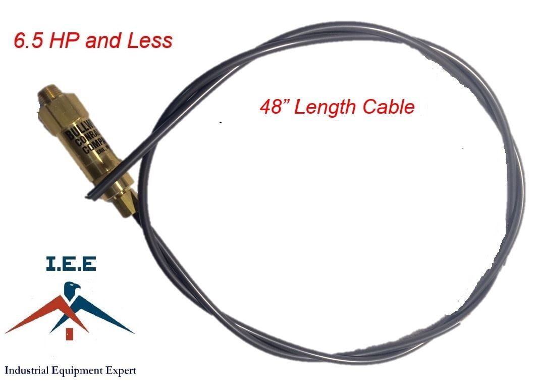 Throttle Control Cable for gas air compressor unloader bullwhip 48" 8hp+ 