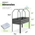 thumbnail image 4 of KING BIRD 47"×24"×56" Raised Garden Bed with Greenhouse, Legs Galvanized Steel Metal Elevated Garden Planter Box for Outdoor Gardening Dark Grey, 4 of 9