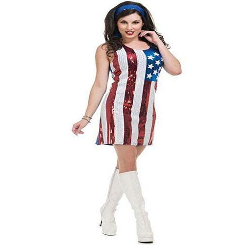 WOMEN'S AMERICAN FLAG SEQUIN DRESS-10-12 - Walmart.com