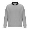 thumbnail image 4 of Xysaqa Mens Casual Lightweight Zip Up Bomber Jackets Solid Long Sleeve Windbreaker Coat Cotton Jackets with Pockets Fashion Spring Fall Clothes S-3XL, 4 of 6